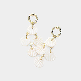 Mother Of Pearl Sea Shell Chandelier Earrings